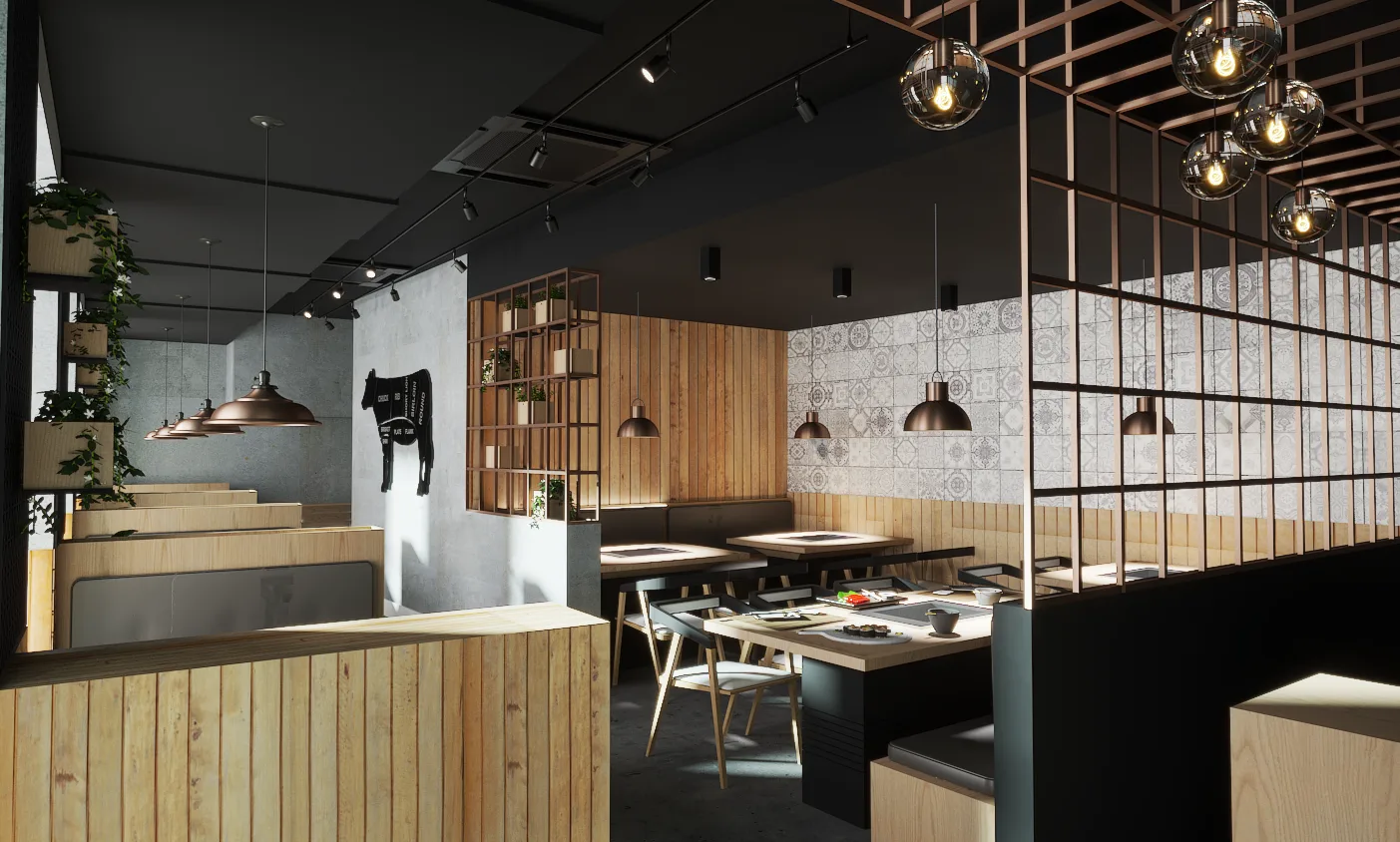 Japanese BBQ restaurant Chinatown London – layout design by LCC