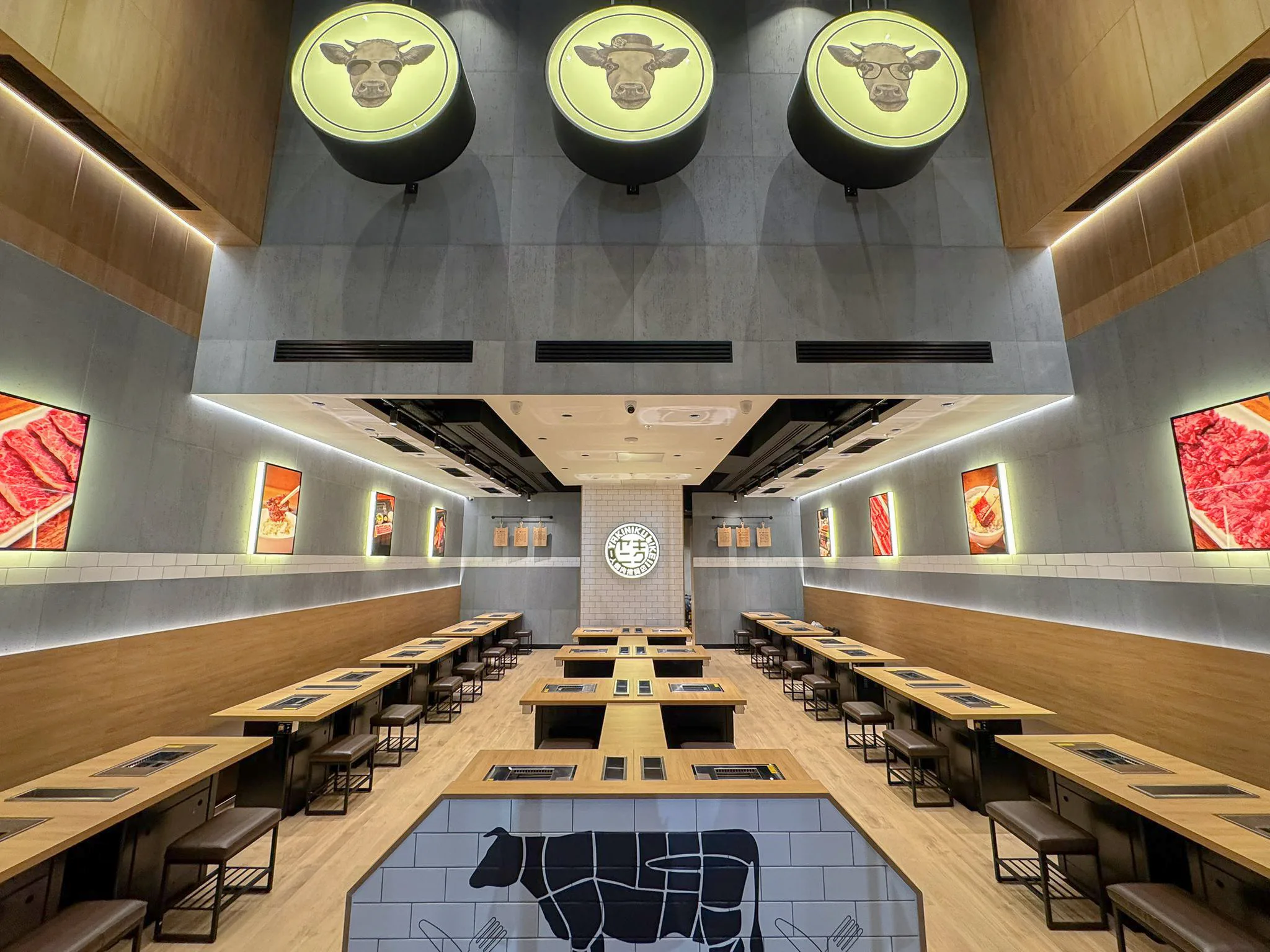 Japanese BBQ restaurant fit out with built-in grill tables